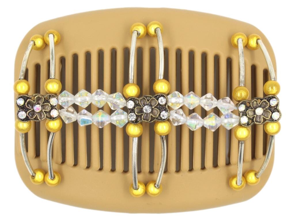 African Butterfly Hair Comb - Flowers Blonde 41