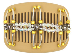 African Butterfly Hair Comb - Flowers Blonde 41