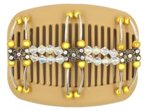 African Butterfly Hair Comb - Flowers Blonde 41