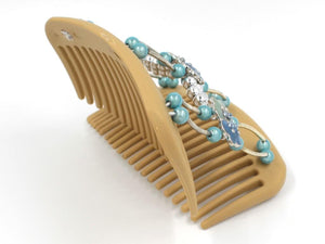 African Butterfly Hair Comb - Flowers Blonde 42