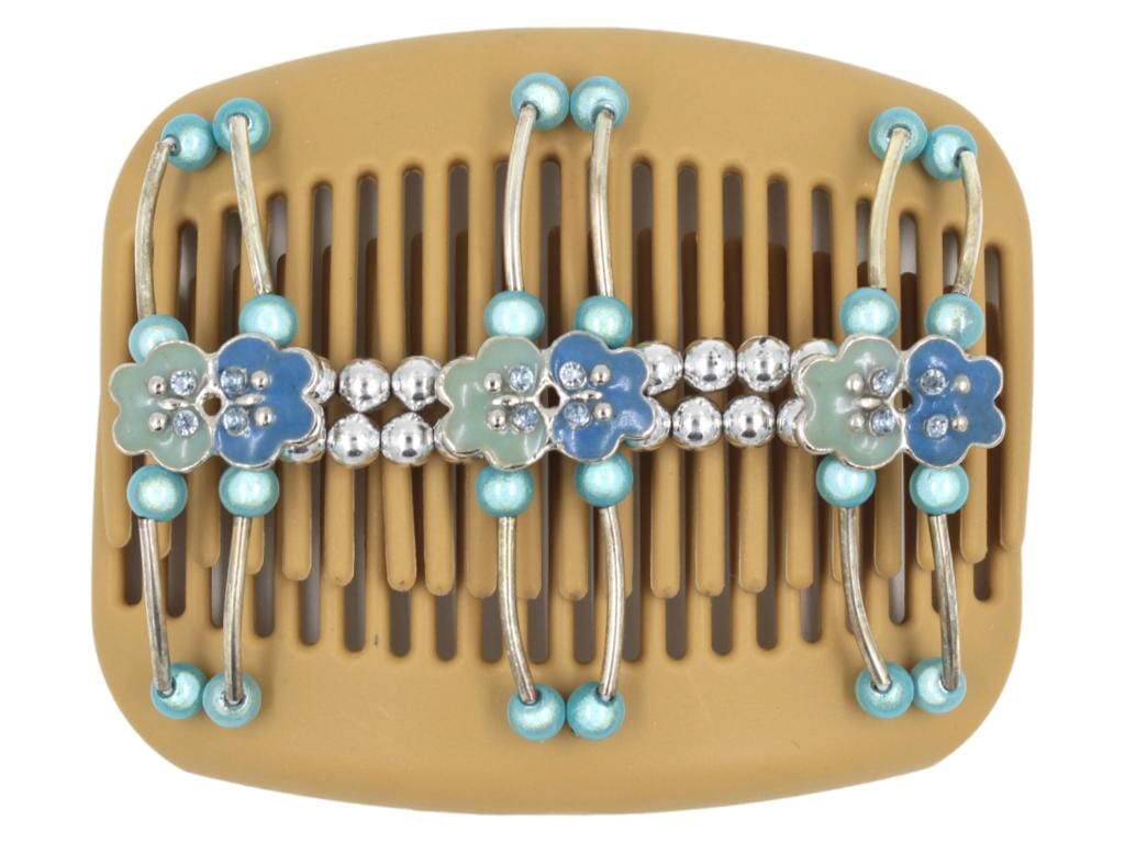 African Butterfly Hair Comb - Flowers Blonde 42