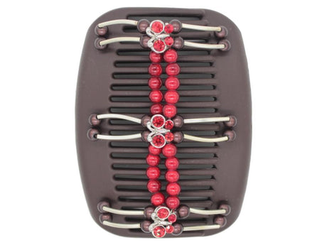 African Butterfly Hair Comb - Flowers Brown 41