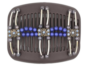 African Butterfly Hair Comb - Flowers Brown 58