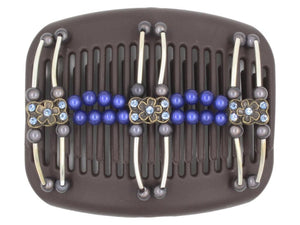 African Butterfly Hair Comb - Flowers Brown 58