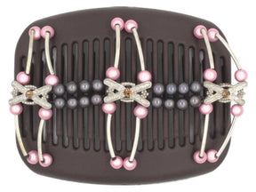 African Butterfly Hair Comb - Flowers Brown 61
