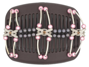 African Butterfly Hair Comb - Flowers Brown 61