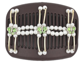 African Butterfly Hair Comb - Flowers Brown 65