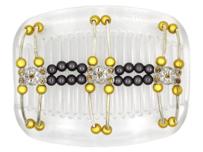 African Butterfly Hair Comb - Flowers Clear 50