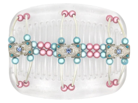 African Butterfly Hair Comb - Flowers Clear 58