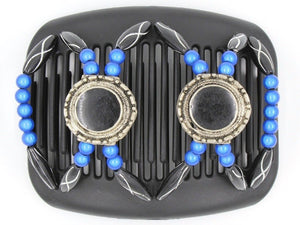 African Butterfly Hair Comb - Gemstone Black 15