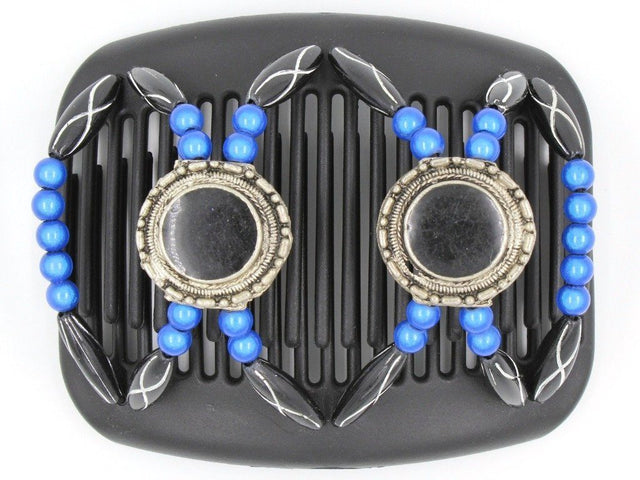 African Butterfly Hair Comb - Gemstone Black 15