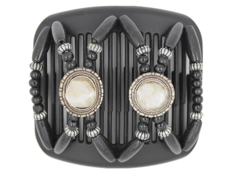 African Butterfly Hair Comb - Gemstone Black 30