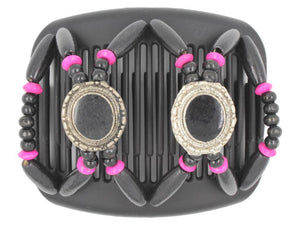 African Butterfly Hair Comb - Gemstone Black 38