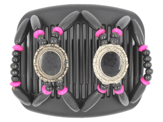 African Butterfly Hair Comb - Gemstone Black 38