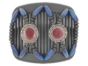 African Butterfly Hair Comb - Gemstone Black 40