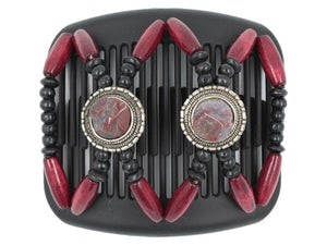 African Butterfly Hair Comb - Gemstone Black 63