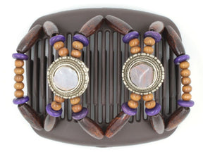 African Butterfly Hair Comb - Gemstone Brown 21