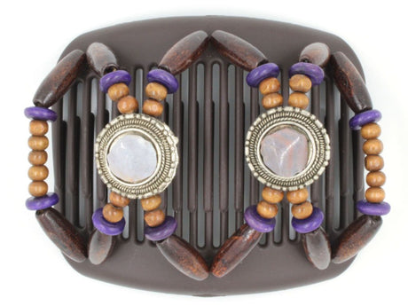 African Butterfly Hair Comb - Gemstone Brown 21