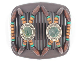 African Butterfly Hair Comb - Gemstone Brown 26