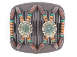 African Butterfly Hair Comb - Gemstone Brown 26