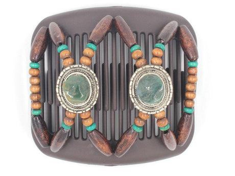 African Butterfly Hair Comb - Gemstone Brown 26