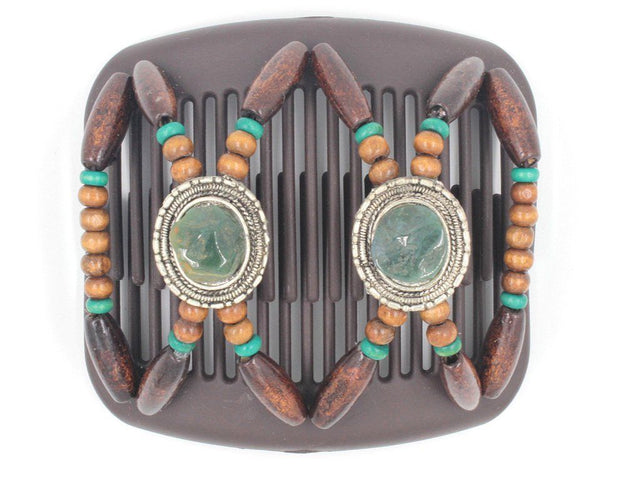 African Butterfly Hair Comb - Gemstone Brown 26