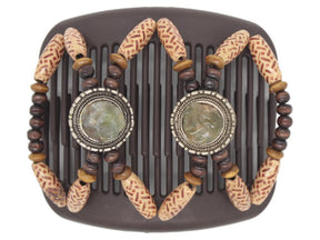 African Butterfly Hair Comb - Gemstone Brown 33