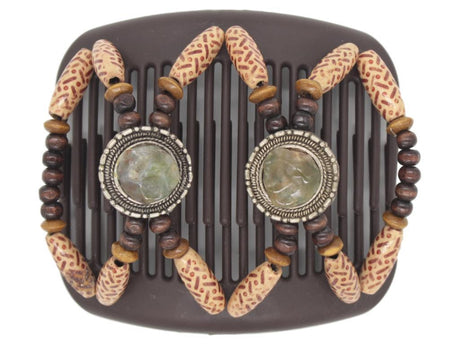 African Butterfly Hair Comb - Gemstone Brown 33