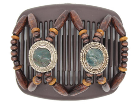 African Butterfly Hair Comb - Gemstone Brown 34