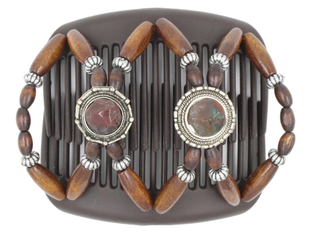 African Butterfly Hair Comb - Gemstone Brown 49
