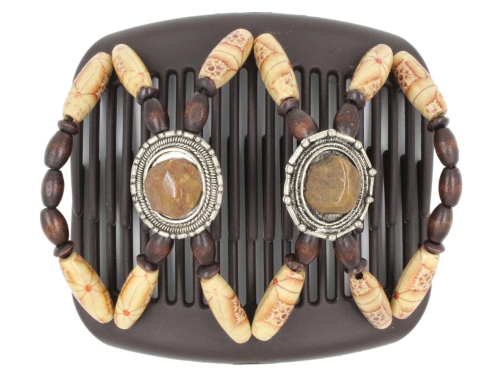 African Butterfly Hair Comb - Gemstone Brown 50