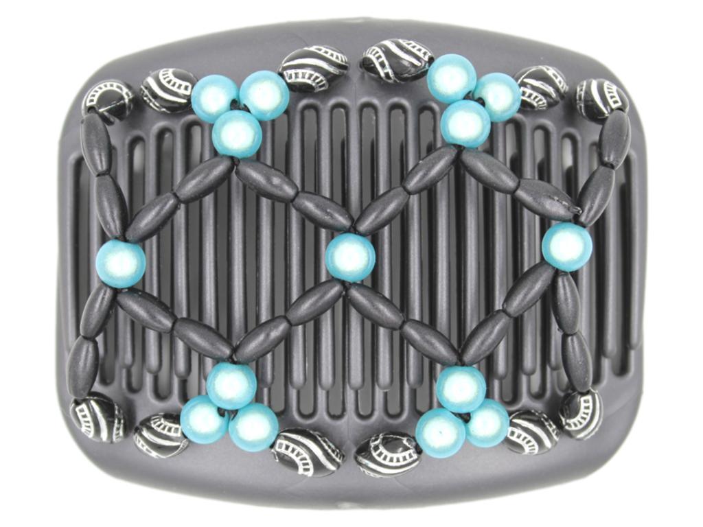 African Butterfly Hair Comb - Ndalena Black Pearl 03
