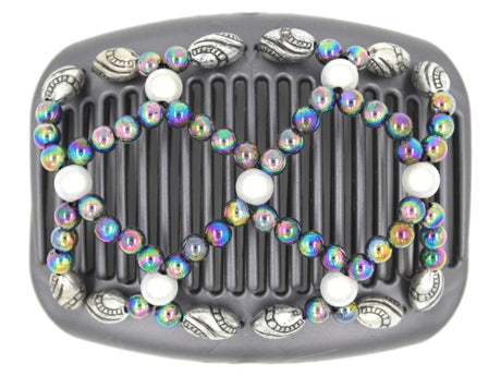 African Butterfly Hair Comb - Ndalena Black Pearl 05