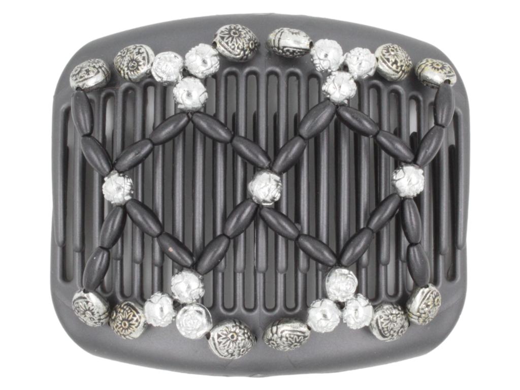 African Butterfly Hair Comb - Ndalena Black Pearl 06