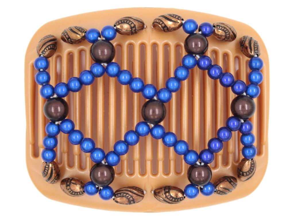African Butterfly Hair Comb - Ndalena Blonde Pearl 02