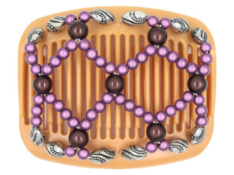 African Butterfly Hair Comb - Ndalena Blonde Pearl 03