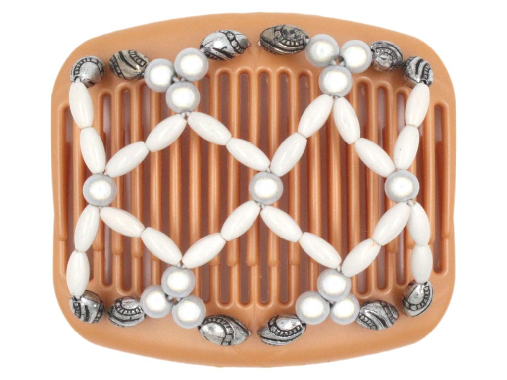 African Butterfly Hair Comb - Ndalena Blonde Pearl 05