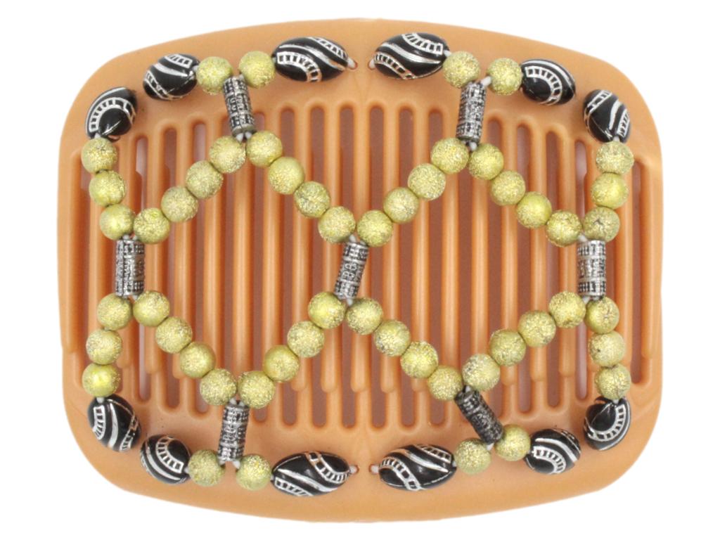 African Butterfly Hair Comb - Ndalena Blonde Pearl 06