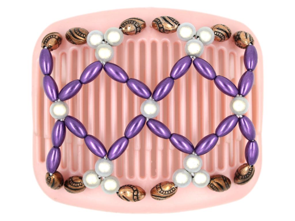 African Butterfly Hair Comb - Ndalena Pink Pearl 04