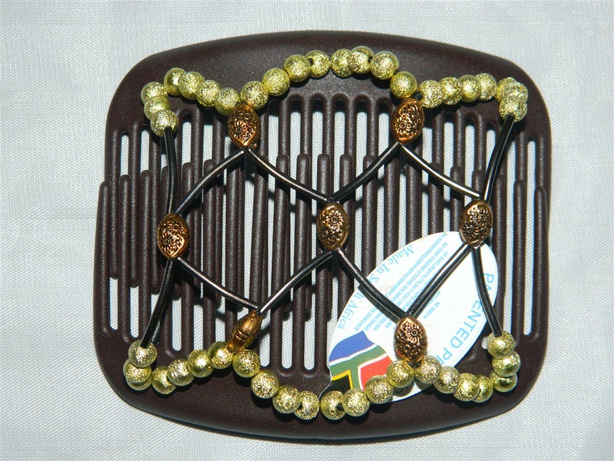 African Butterfly Hair Comb - Ndalena Tube Brown 15