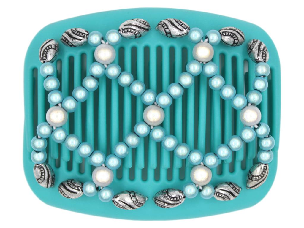 African Butterfly Hair Comb - Ndalena Turquoise 02