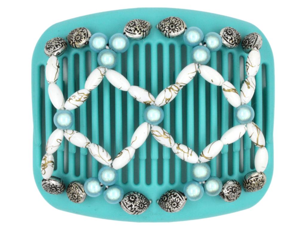 African Butterfly Hair Comb - Ndalena Turquoise 05