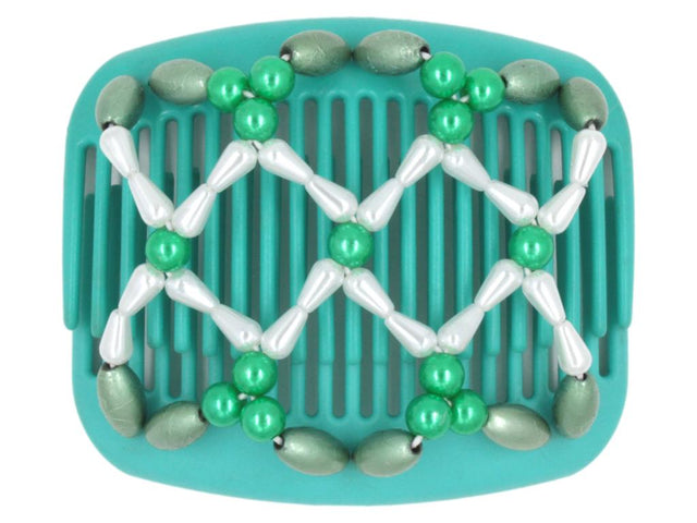 African Butterfly Hair Comb - Ndalena Turquoise 09