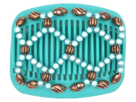 African Butterfly Hair Comb - Ndalena Turquoise 11