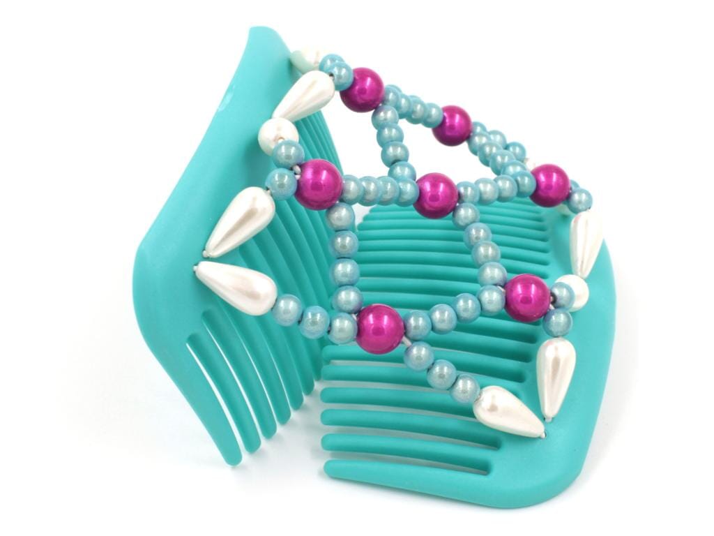 African Butterfly Hair Comb - Ndalena Turquoise 12