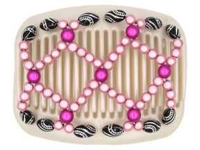African Butterfly Hair Comb - Ndalena White Pearl 04
