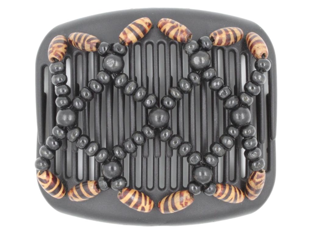 African Butterfly Hair Comb - Ndebele Black 112