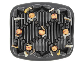 African Butterfly Hair Comb - Ndebele Black 56