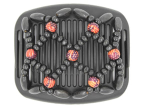 African Butterfly Hair Comb - Ndebele Black 74