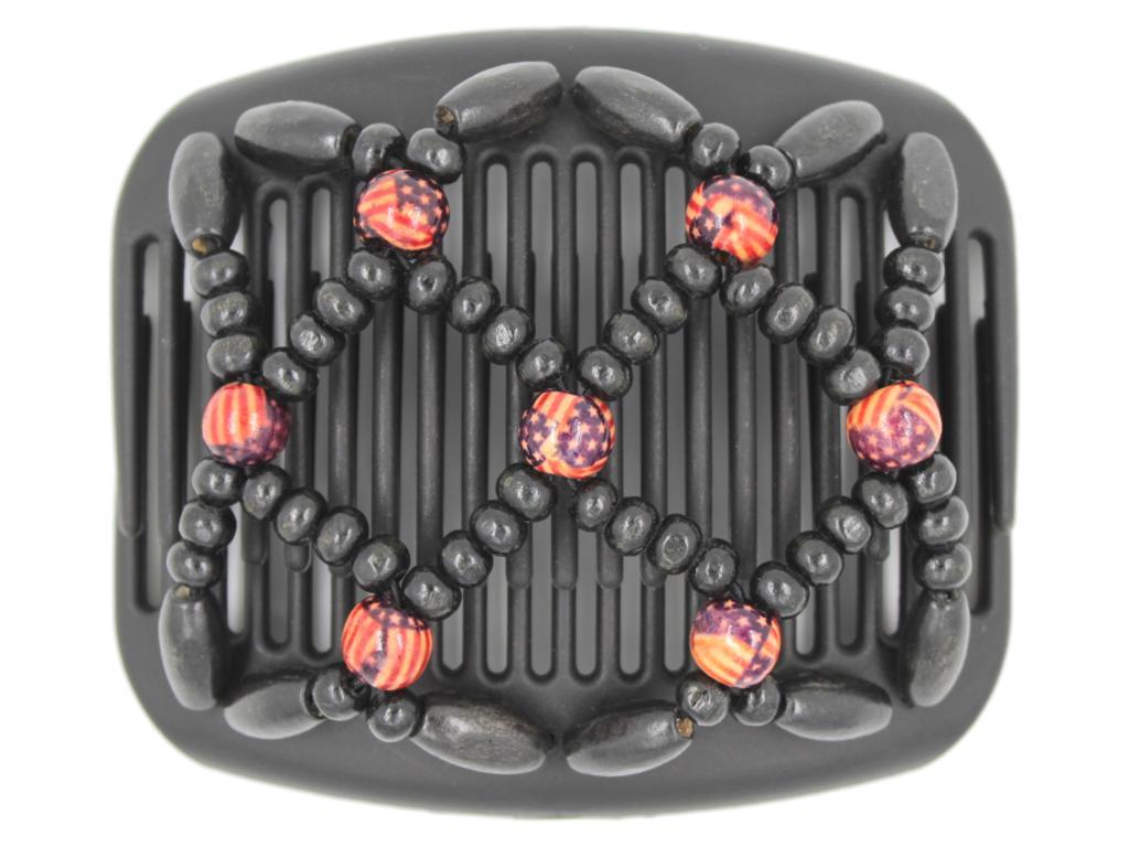African Butterfly Hair Comb - Ndebele Black 74